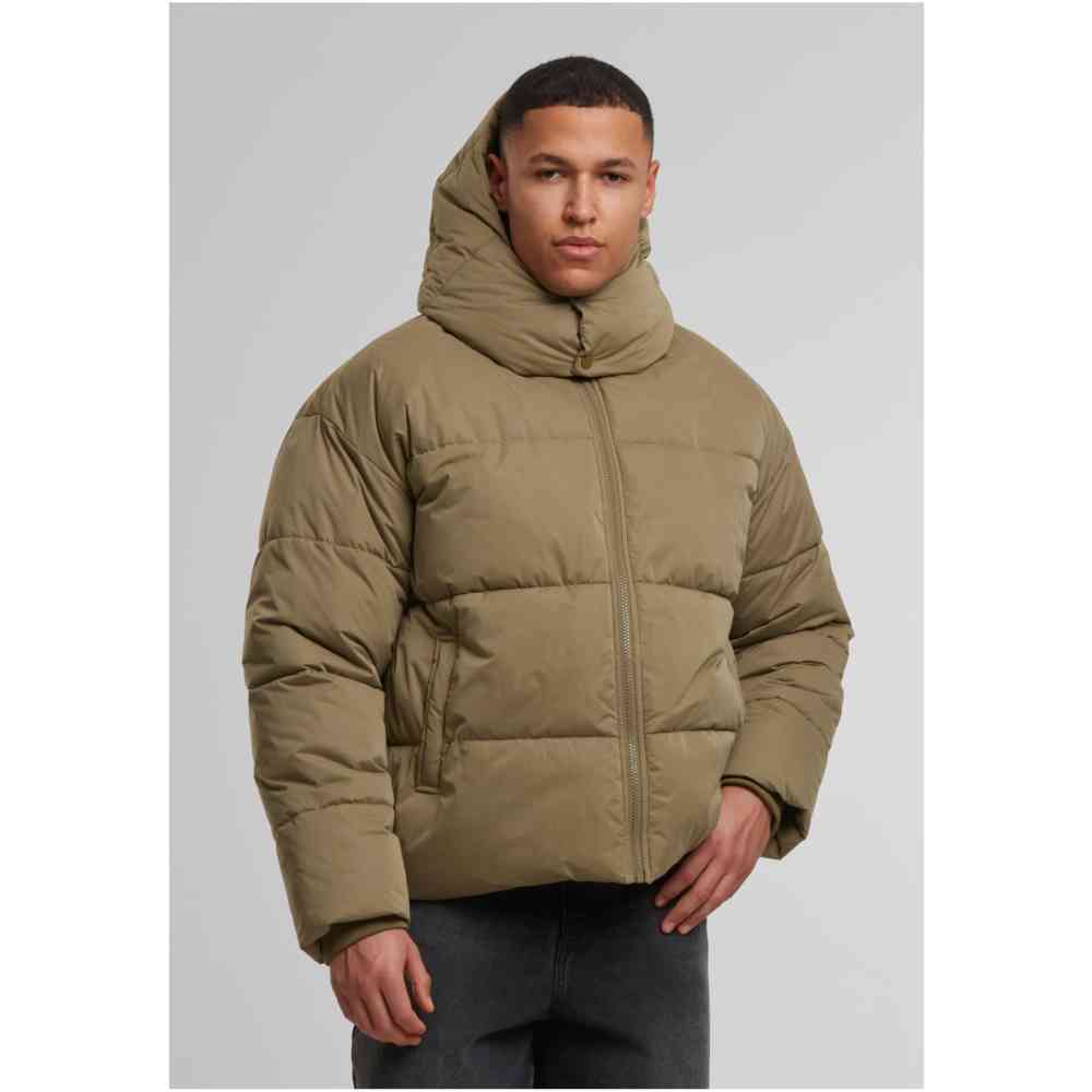 Urban Classics - With Flap Hood Puffer jacket - Olive green